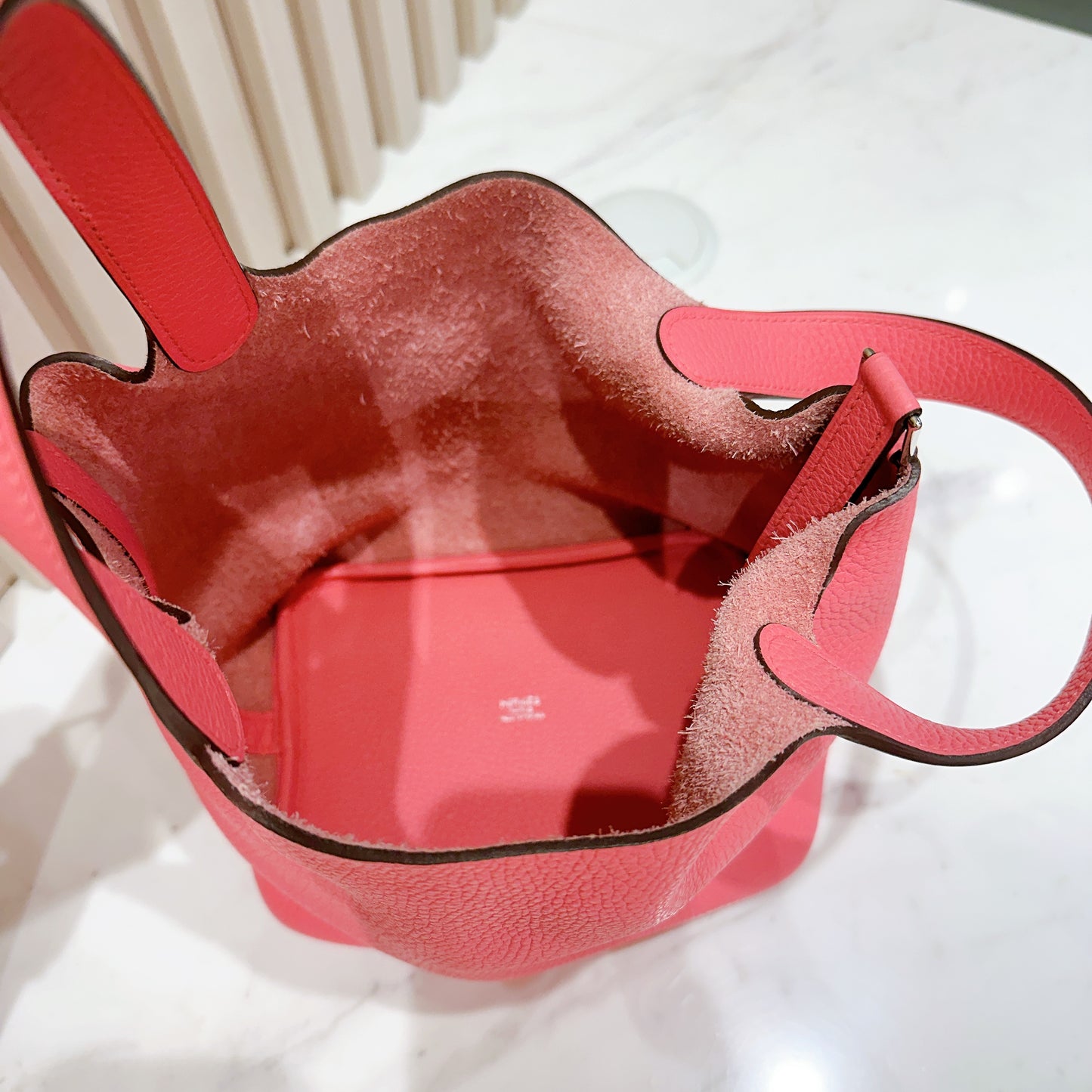 Hermes Picotin 18 in Rose Azalee PHW