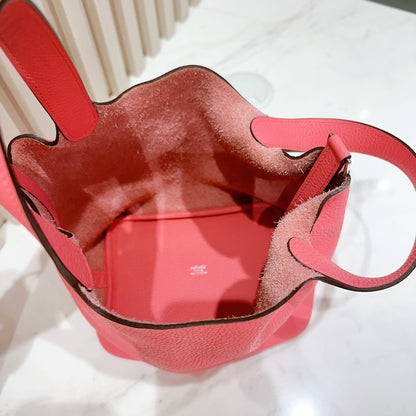 Hermes Picotin 18 in Rose Azalee PHW