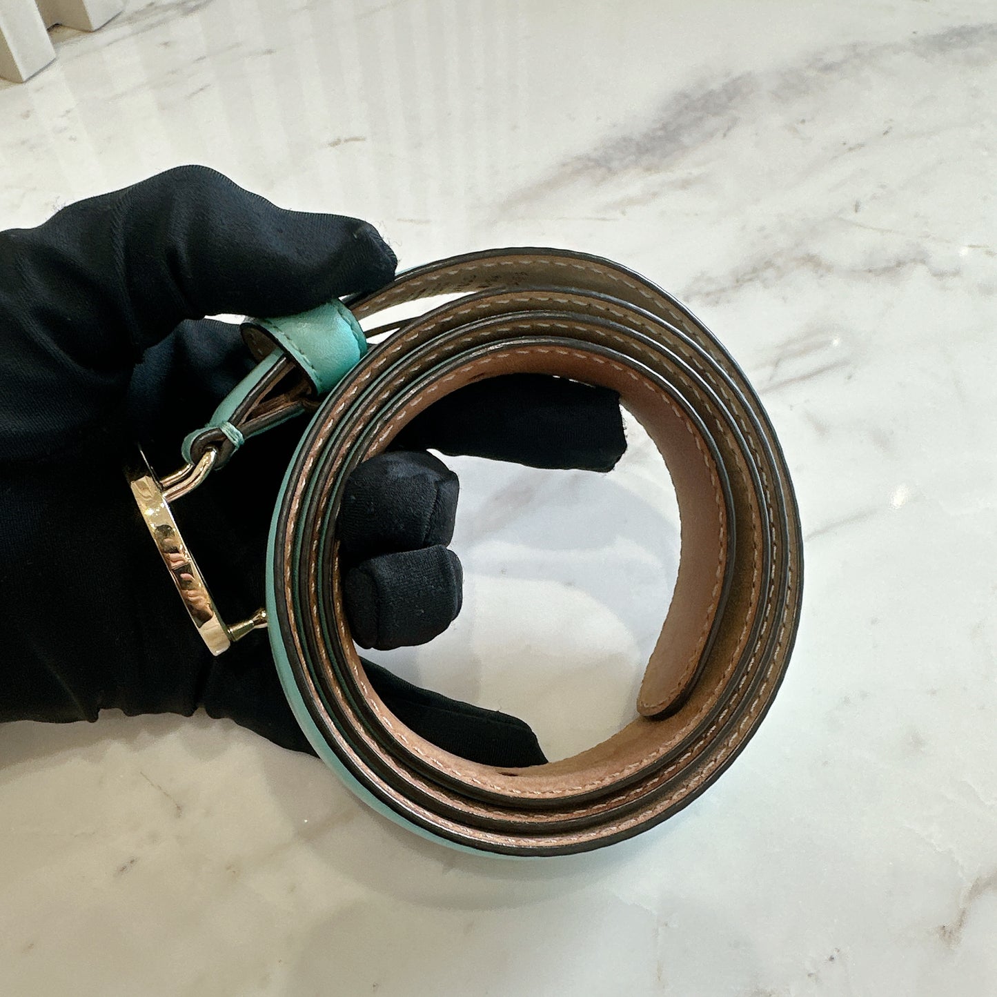 Gucci Interlocking Belt in Turquoise