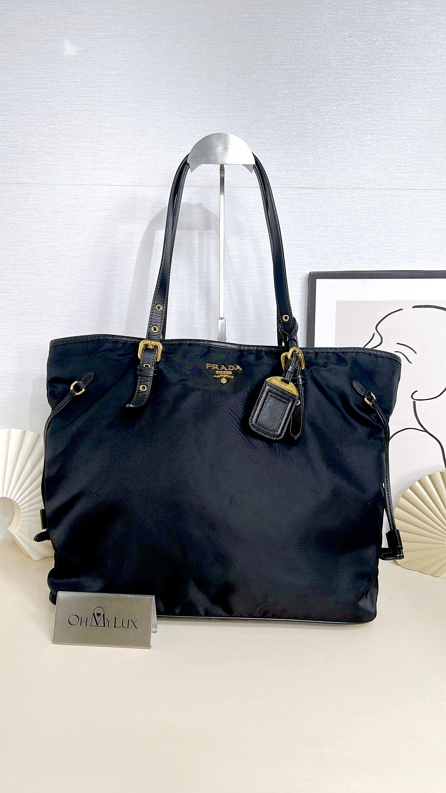 Prada Black Nylon Tote