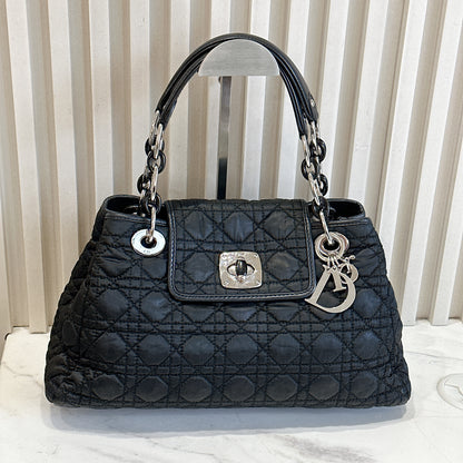 Dior Black Nylon Cannage Tote