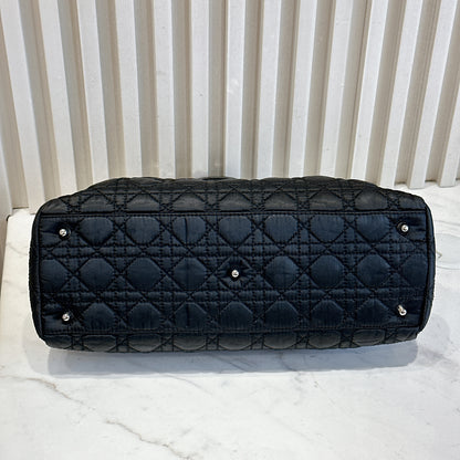 Dior Black Nylon Cannage Tote