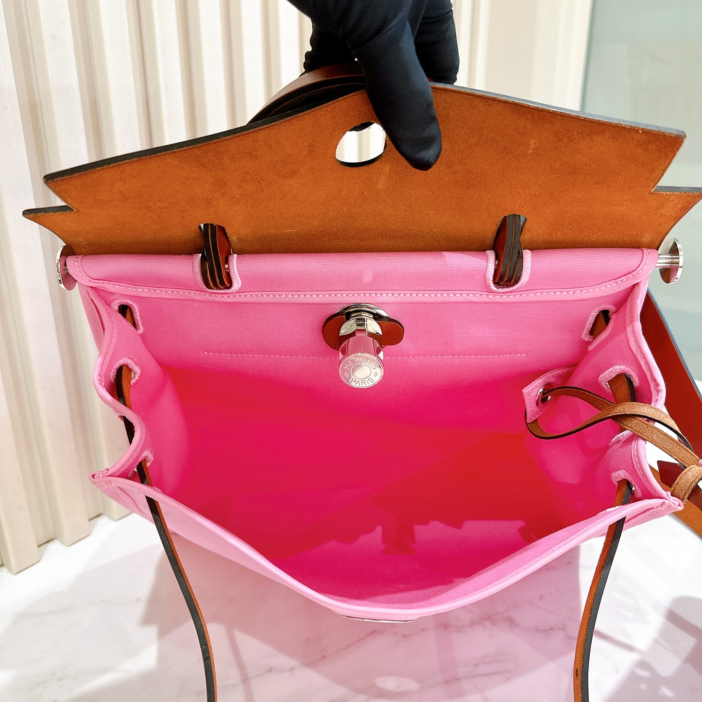 Hermes Herbag Zip 31 Magnolia / Fauve