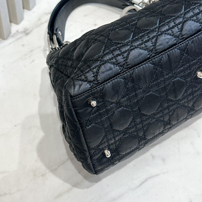 Dior Black Nylon Cannage Tote