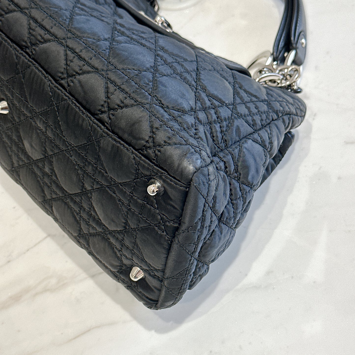 Dior Black Nylon Cannage Tote