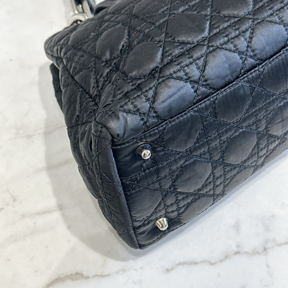 Dior Black Nylon Cannage Tote