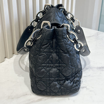 Dior Black Nylon Cannage Tote