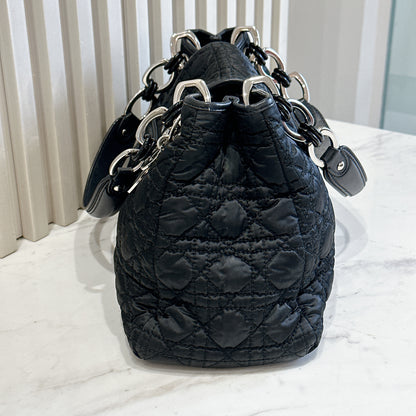 Dior Black Nylon Cannage Tote