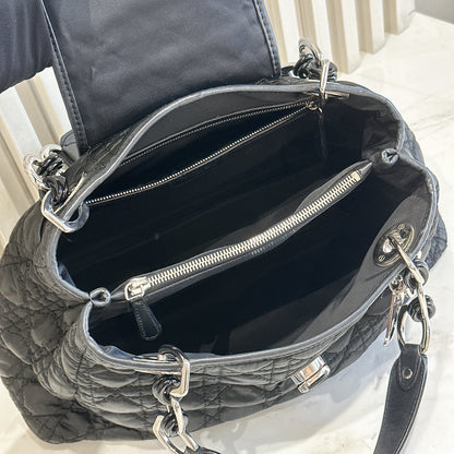 Dior Black Nylon Cannage Tote