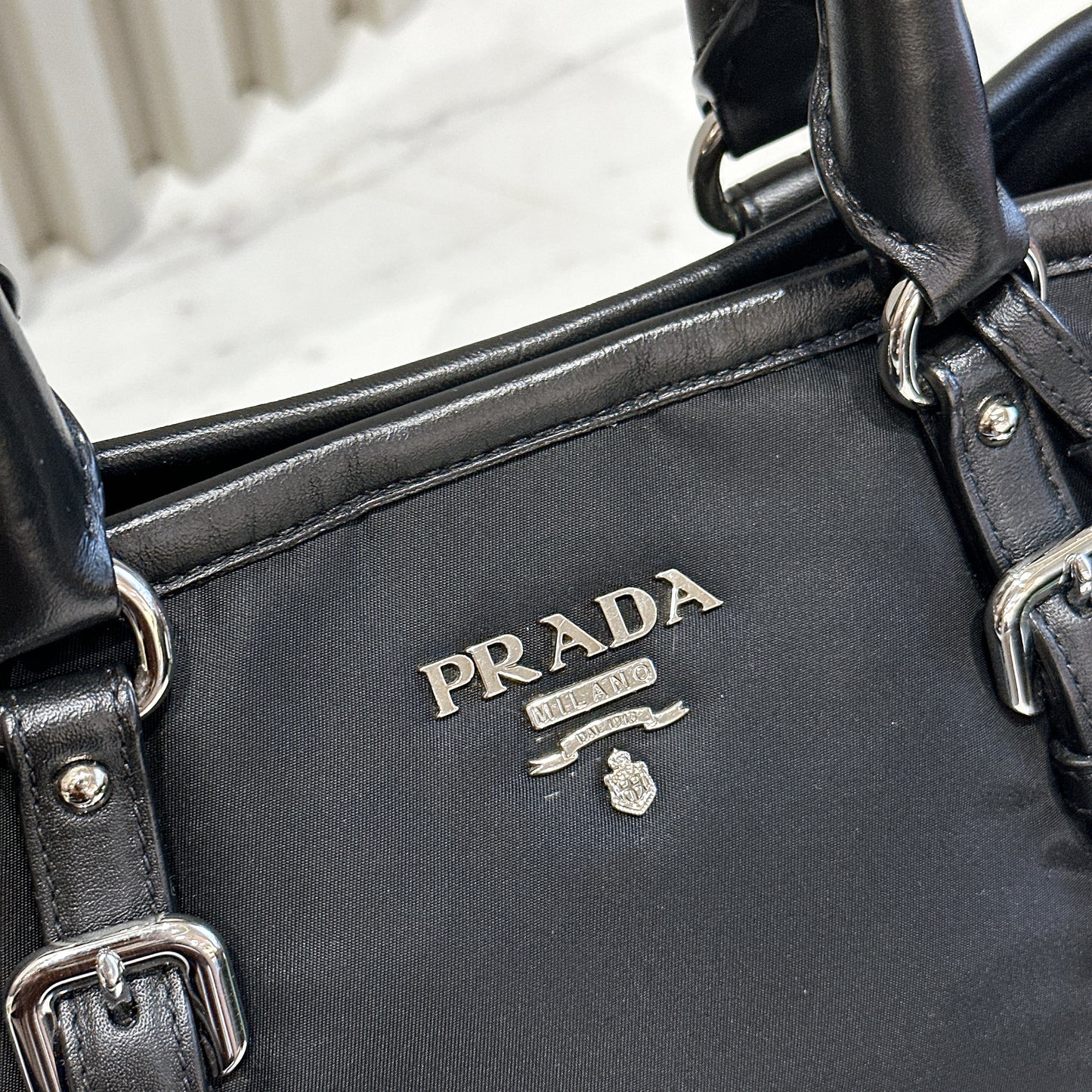 Prada BN1841 Tessuto Black 2 Way Tote