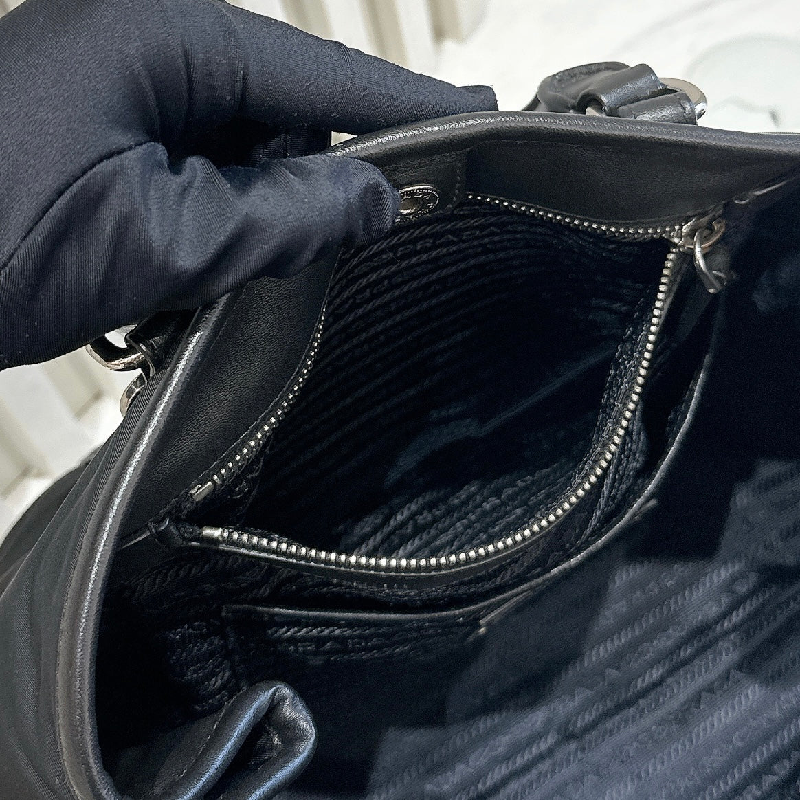 Prada BN1841 Tessuto Black 2 Way Tote