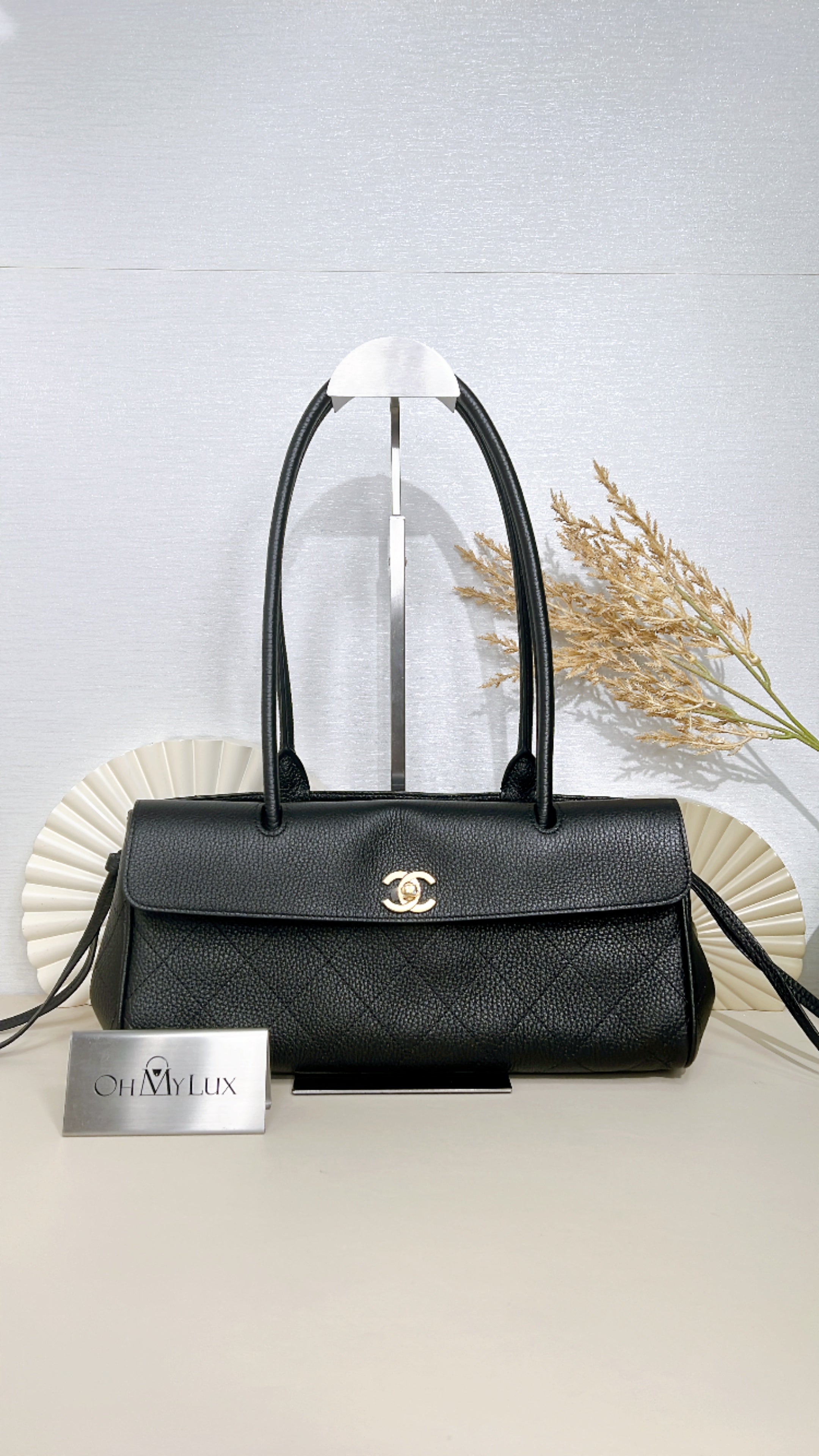 Chanel Black Caviar 26S Small Shopping Tote