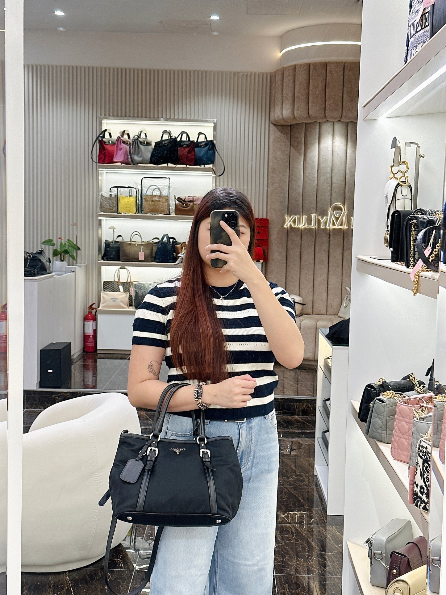 Prada BN1841 Tessuto Black 2 Way Tote