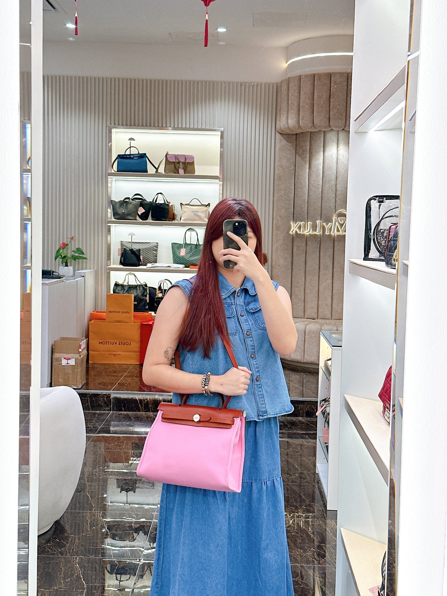 Hermes Herbag Zip 31 Magnolia / Fauve