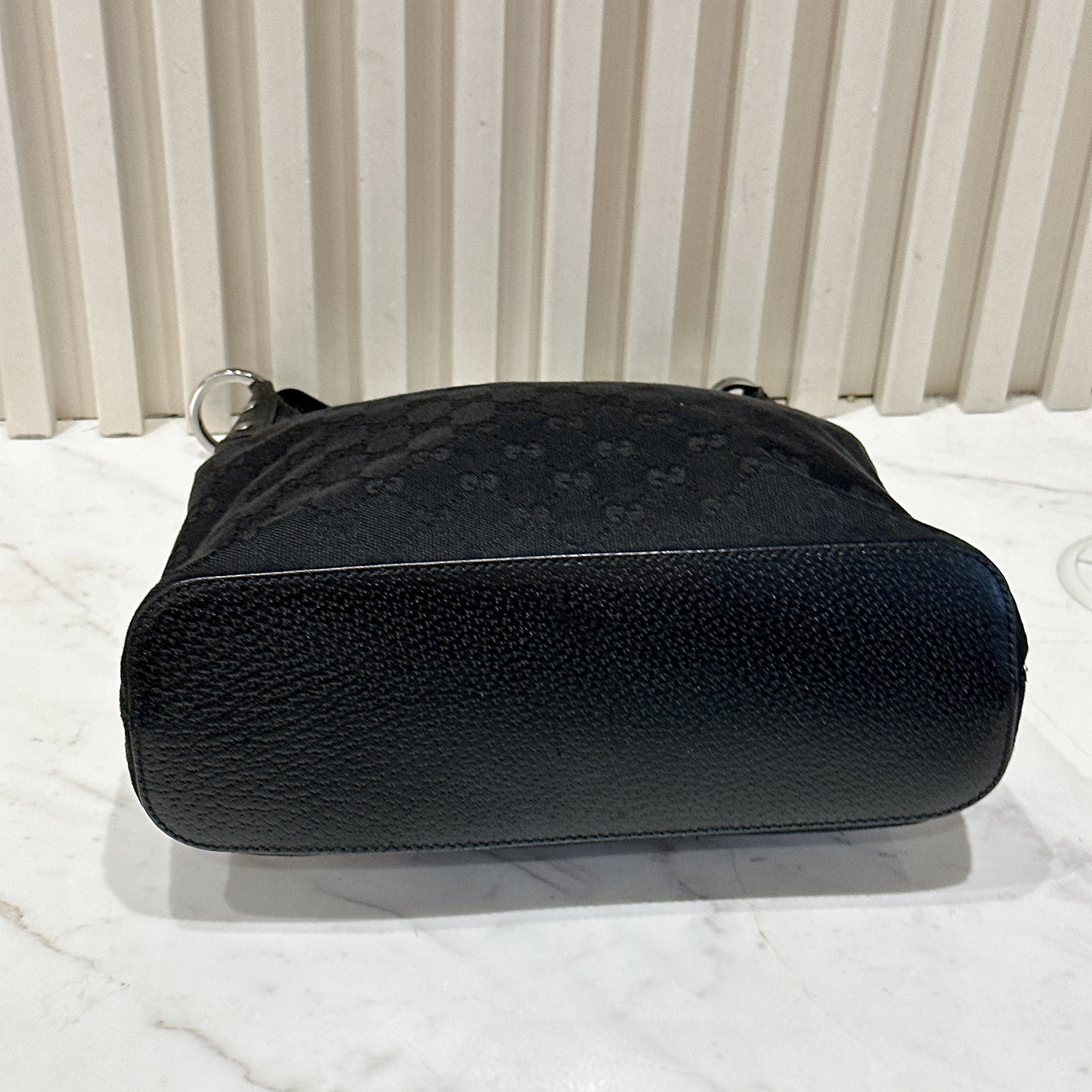 Gucci GG Canvas Black Hobo in Pig Leather
