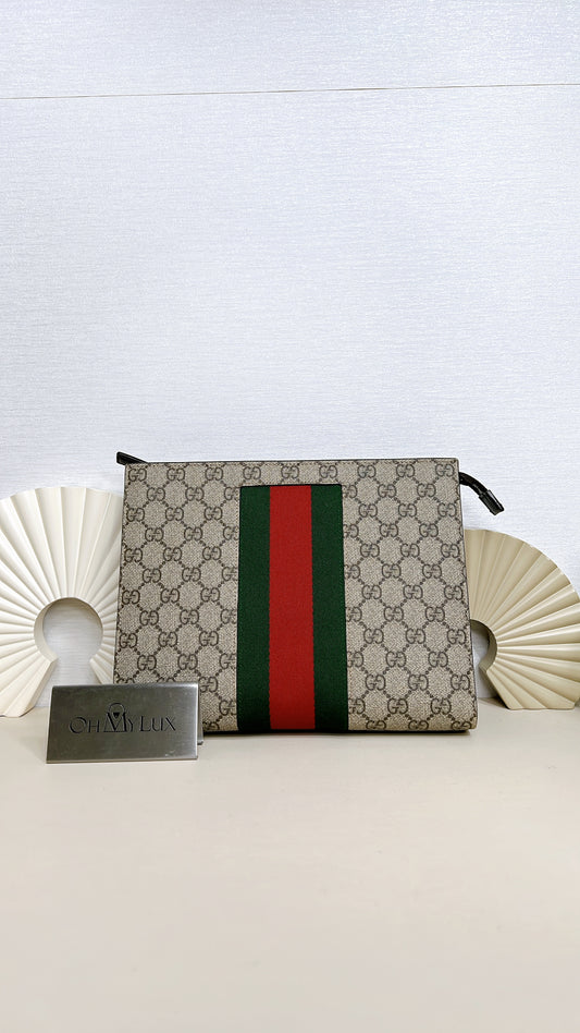 Gucci GG Supreme Web Clutch