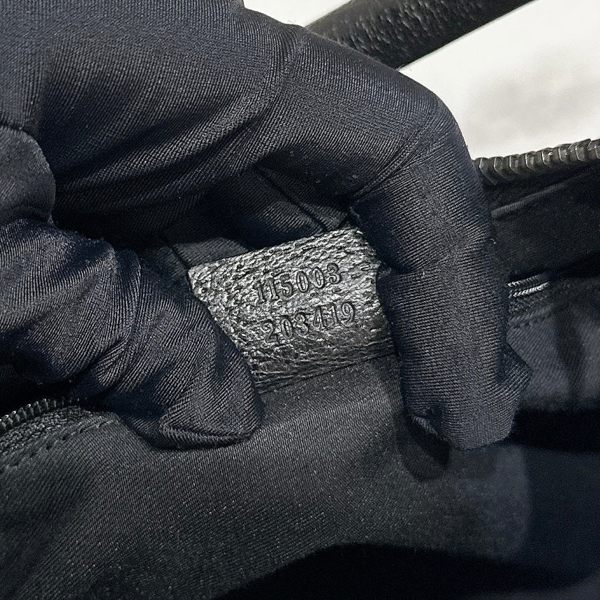 Gucci GG Canvas Black Hobo in Pig Leather