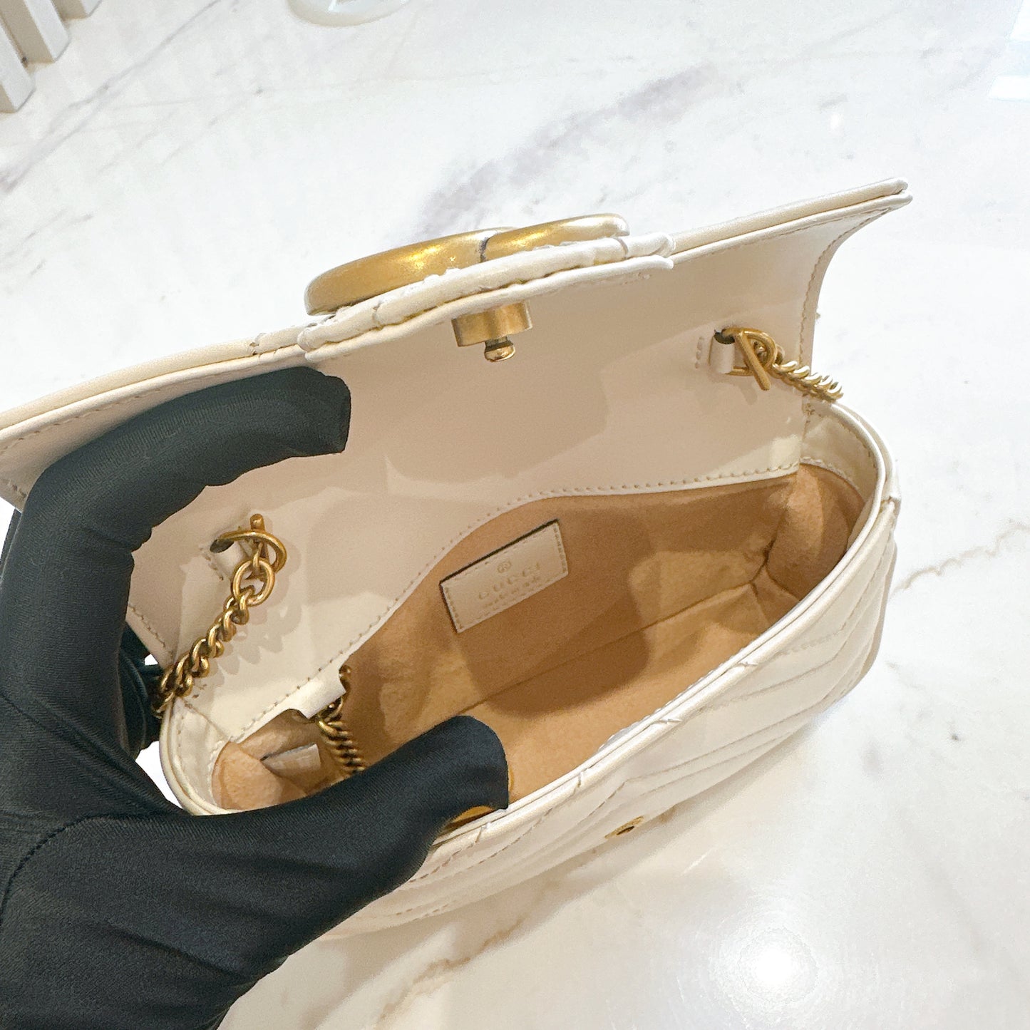 Gucci Marmont Supermini in White