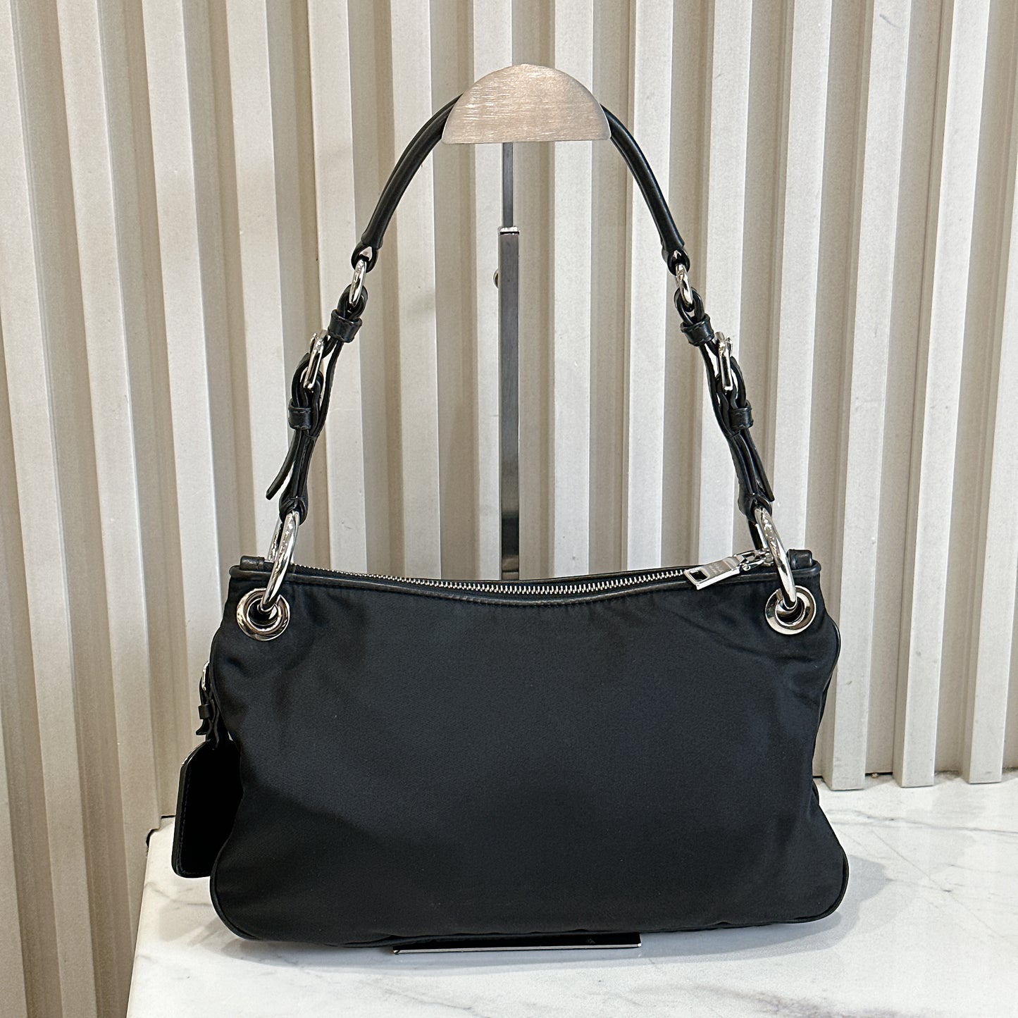 Prada Tessuto Nylon Shoulder Bag in Black