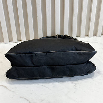 Prada Tessuto Nylon Shoulder Bag in Black
