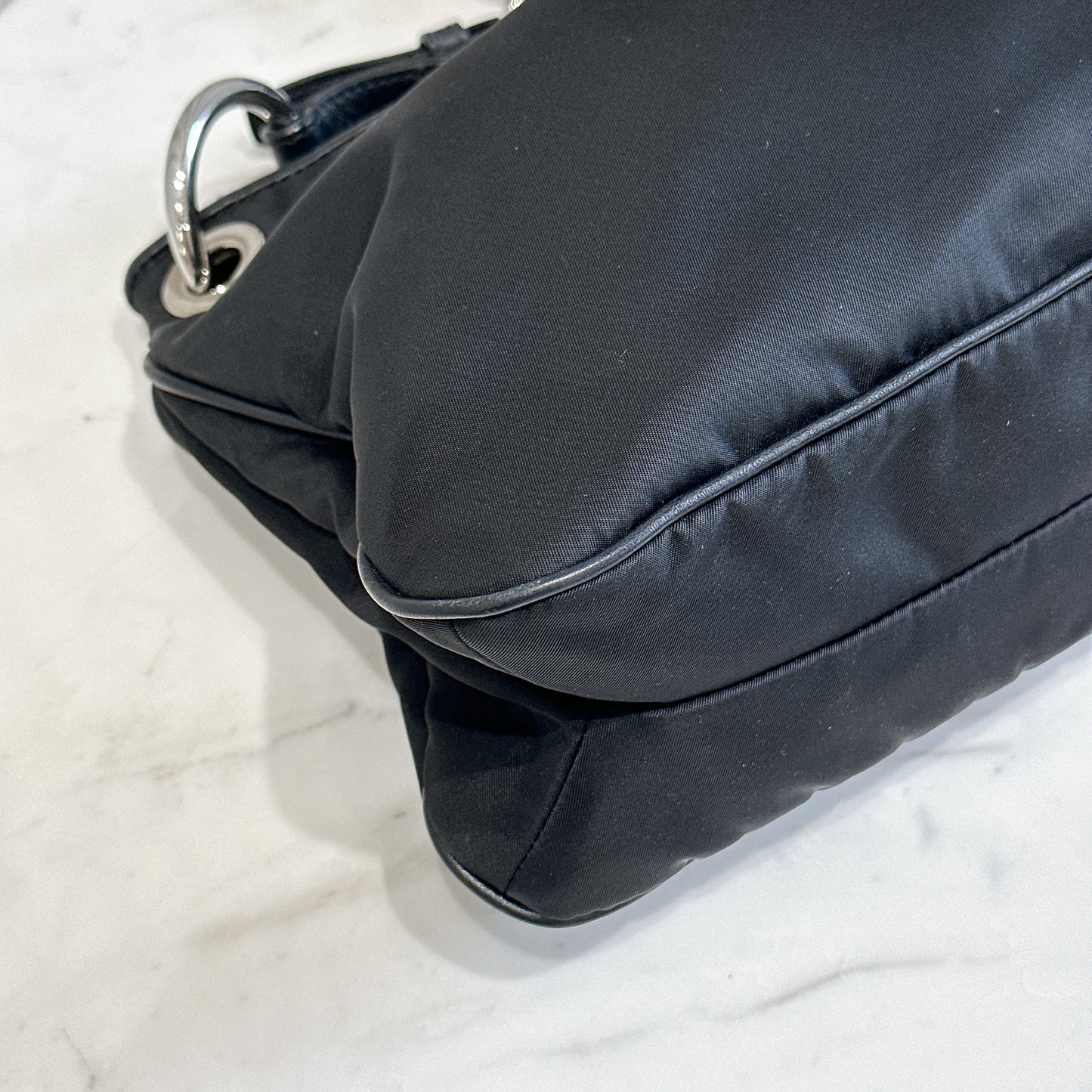 Prada Tessuto Nylon Shoulder Bag in Black