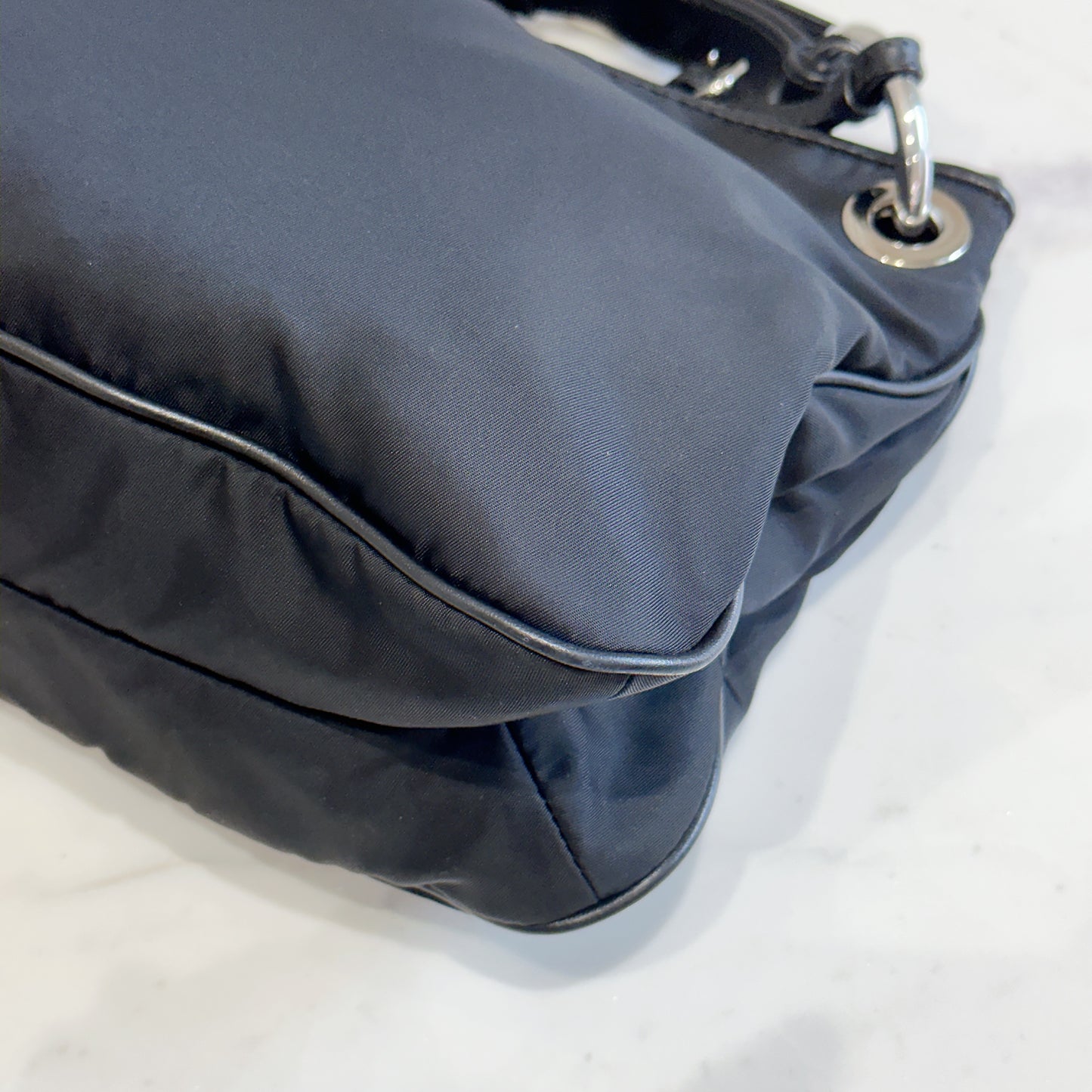 Prada Tessuto Nylon Shoulder Bag in Black