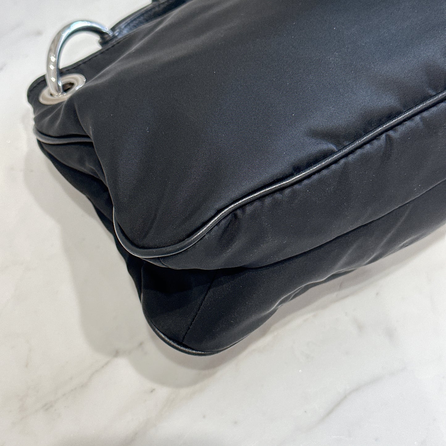 Prada Tessuto Nylon Shoulder Bag in Black
