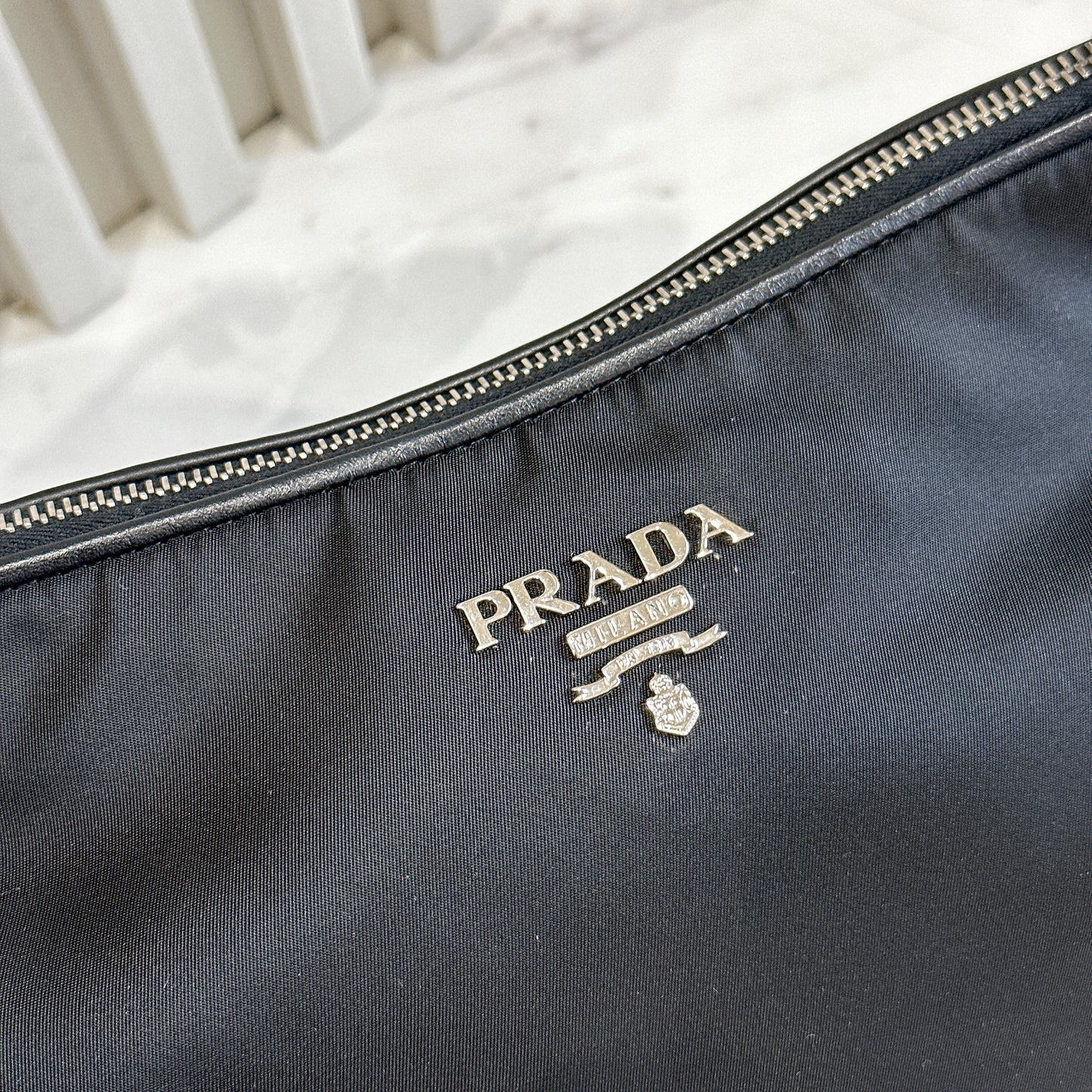 Prada Tessuto Nylon Shoulder Bag in Black