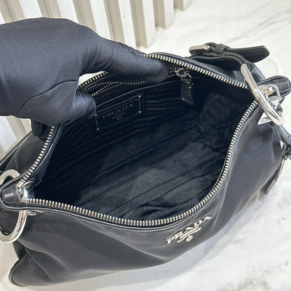 Prada Tessuto Nylon Shoulder Bag in Black