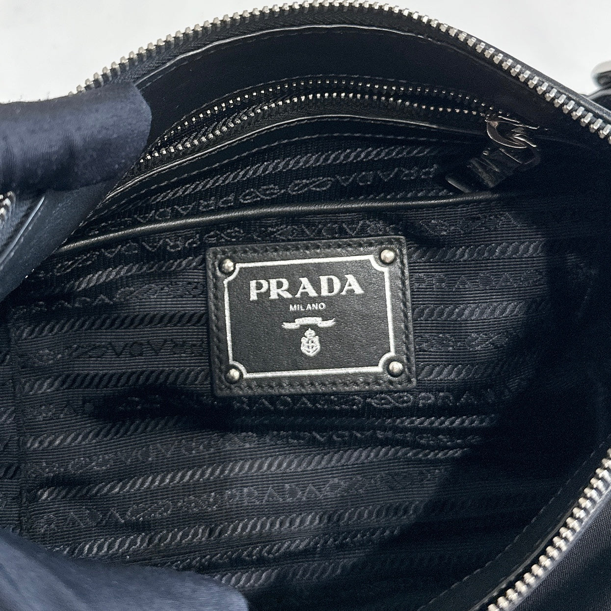Prada Tessuto Nylon Shoulder Bag in Black