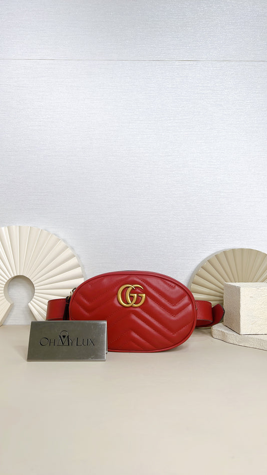 Gucci Marmont Belt Bag in Red