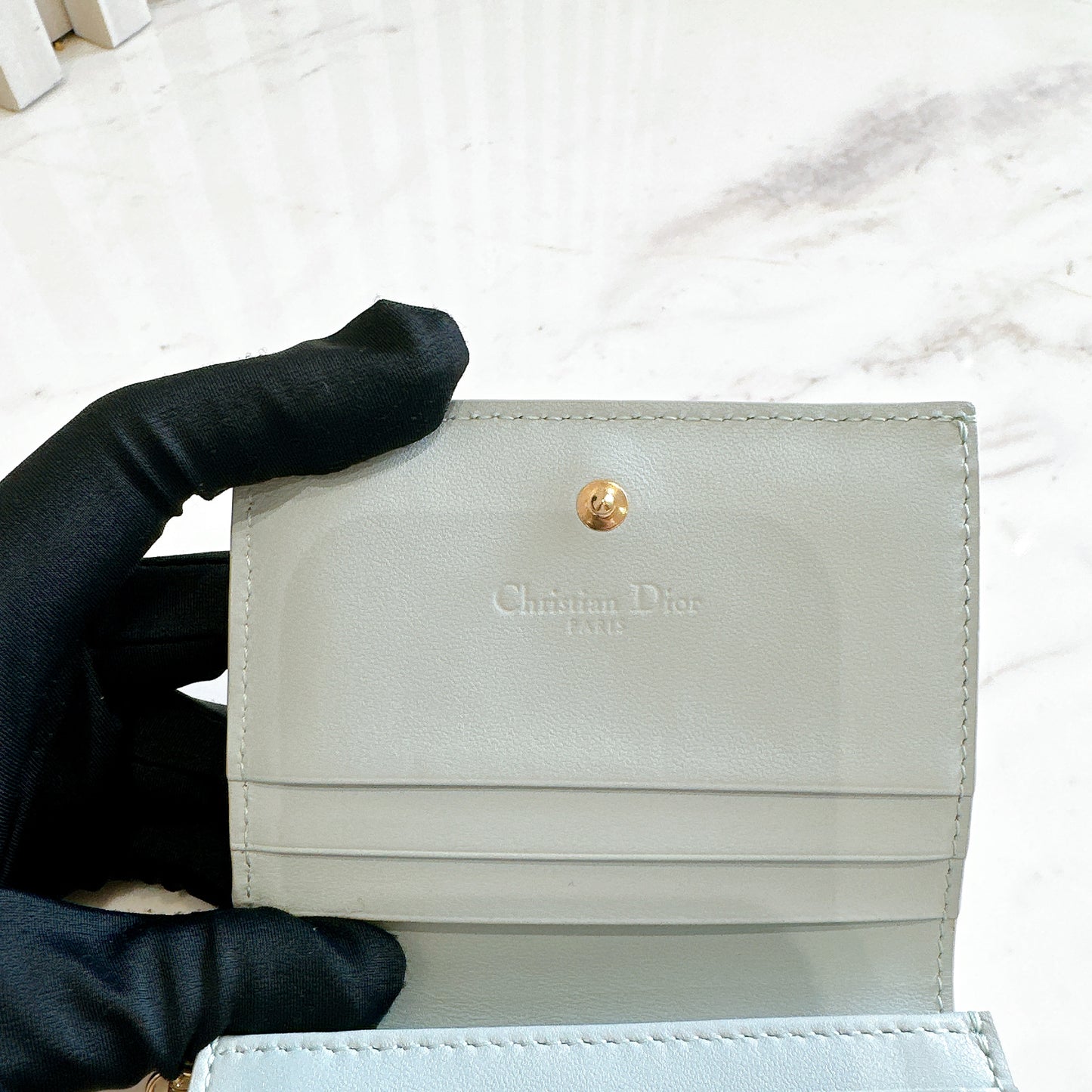 Dior Mini Lady Dior Gardenia Wallet