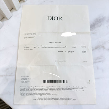 Dior Mini Lady Dior Gardenia Wallet