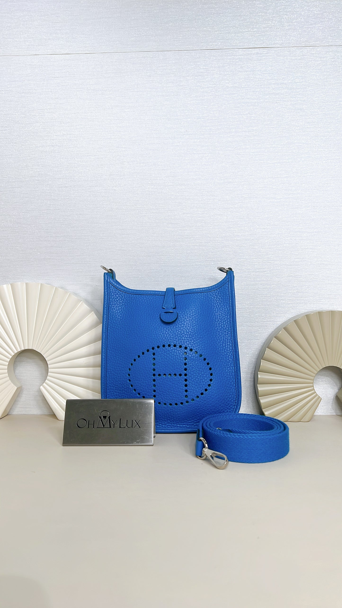 Hermes Mini Evelyne in Blue Zanzibar