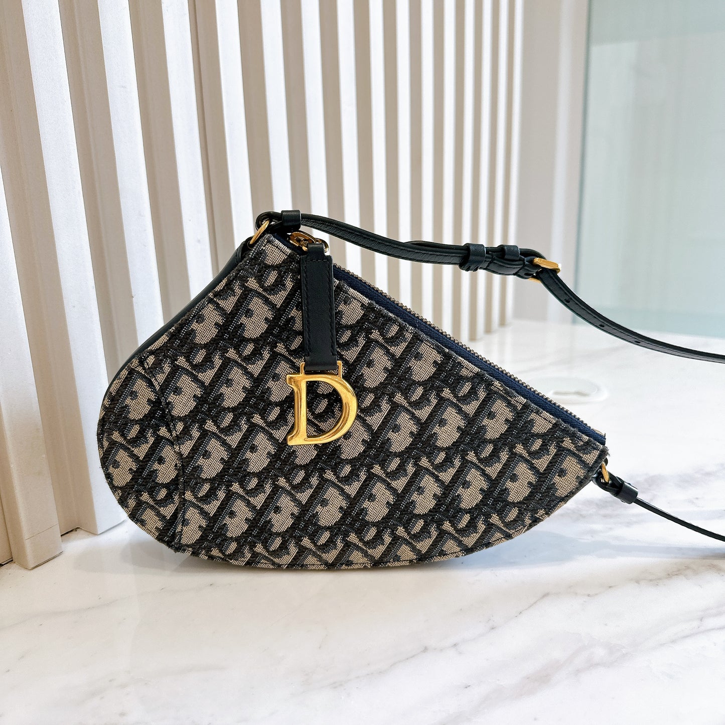 Dior Saddle Rodeo in Blue Dior Oblique Jacquard