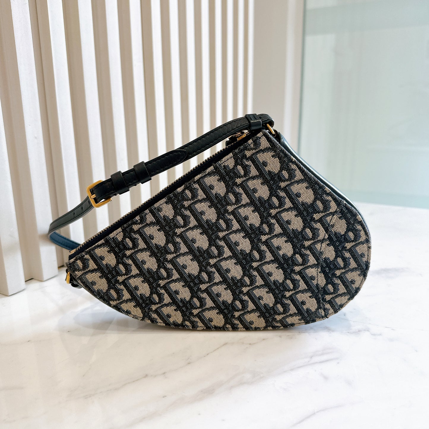 Dior Saddle Rodeo in Blue Dior Oblique Jacquard