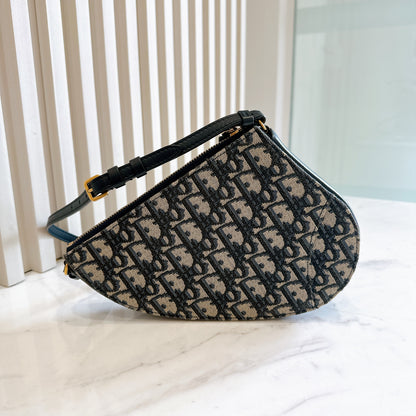 Dior Saddle Rodeo in Blue Dior Oblique Jacquard