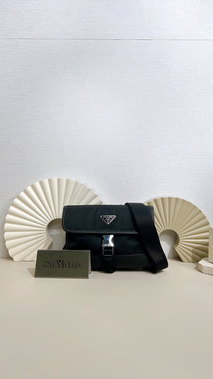 Prada Renylon and Saffiano Leather Crossbody Bag