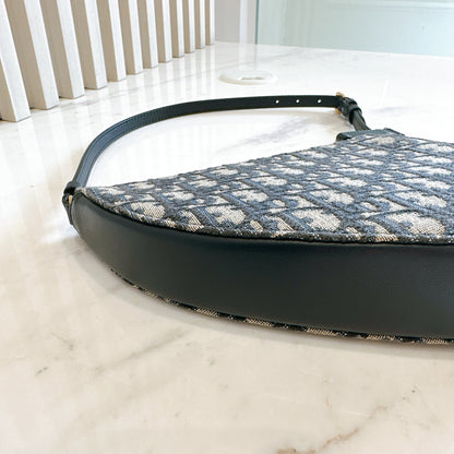 Dior Saddle Rodeo in Blue Dior Oblique Jacquard