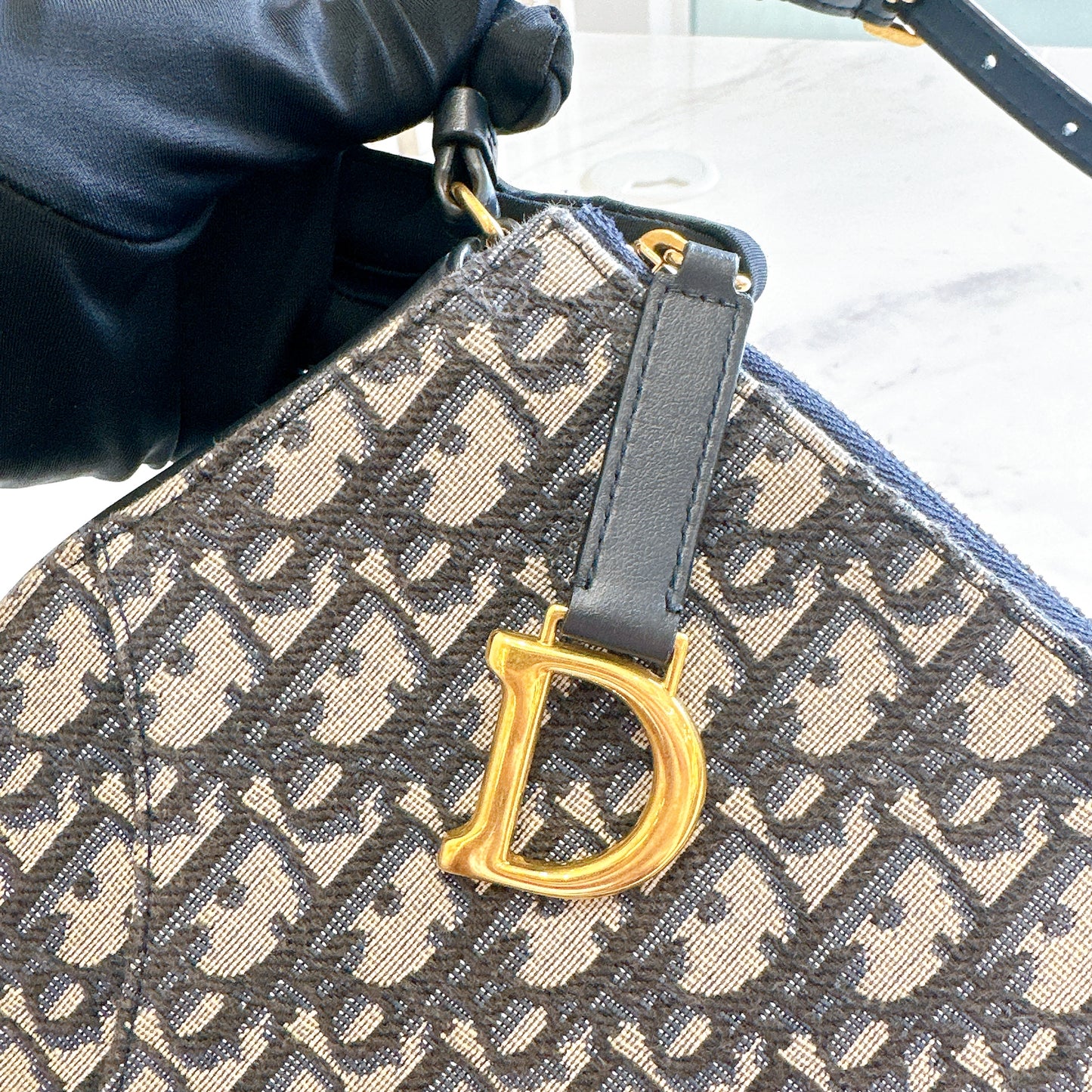 Dior Saddle Rodeo in Blue Dior Oblique Jacquard