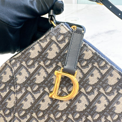 Dior Saddle Rodeo in Blue Dior Oblique Jacquard