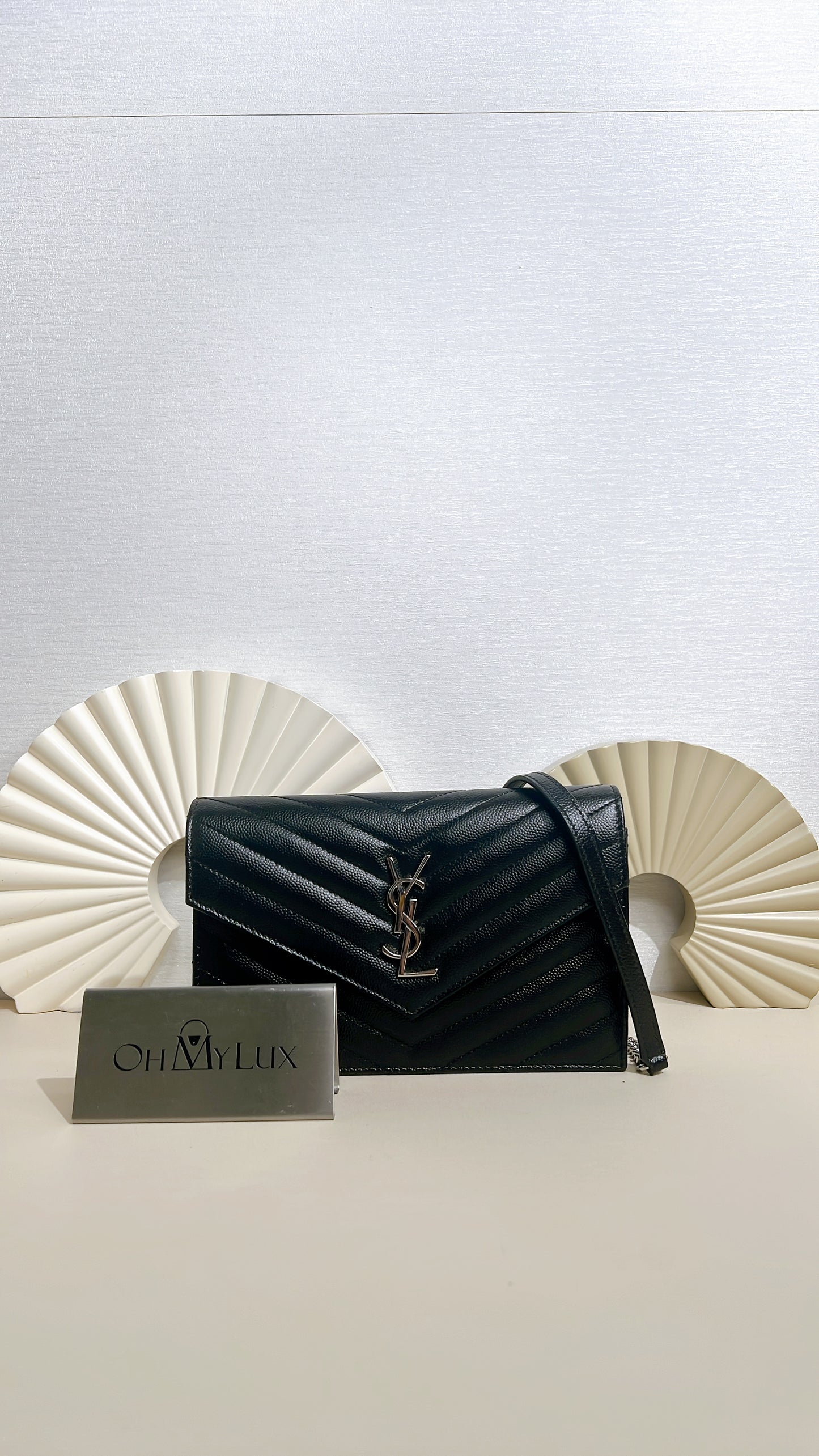 YSL Small WOC in Black SHW
