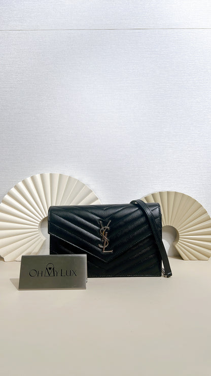 YSL Small WOC in Black SHW