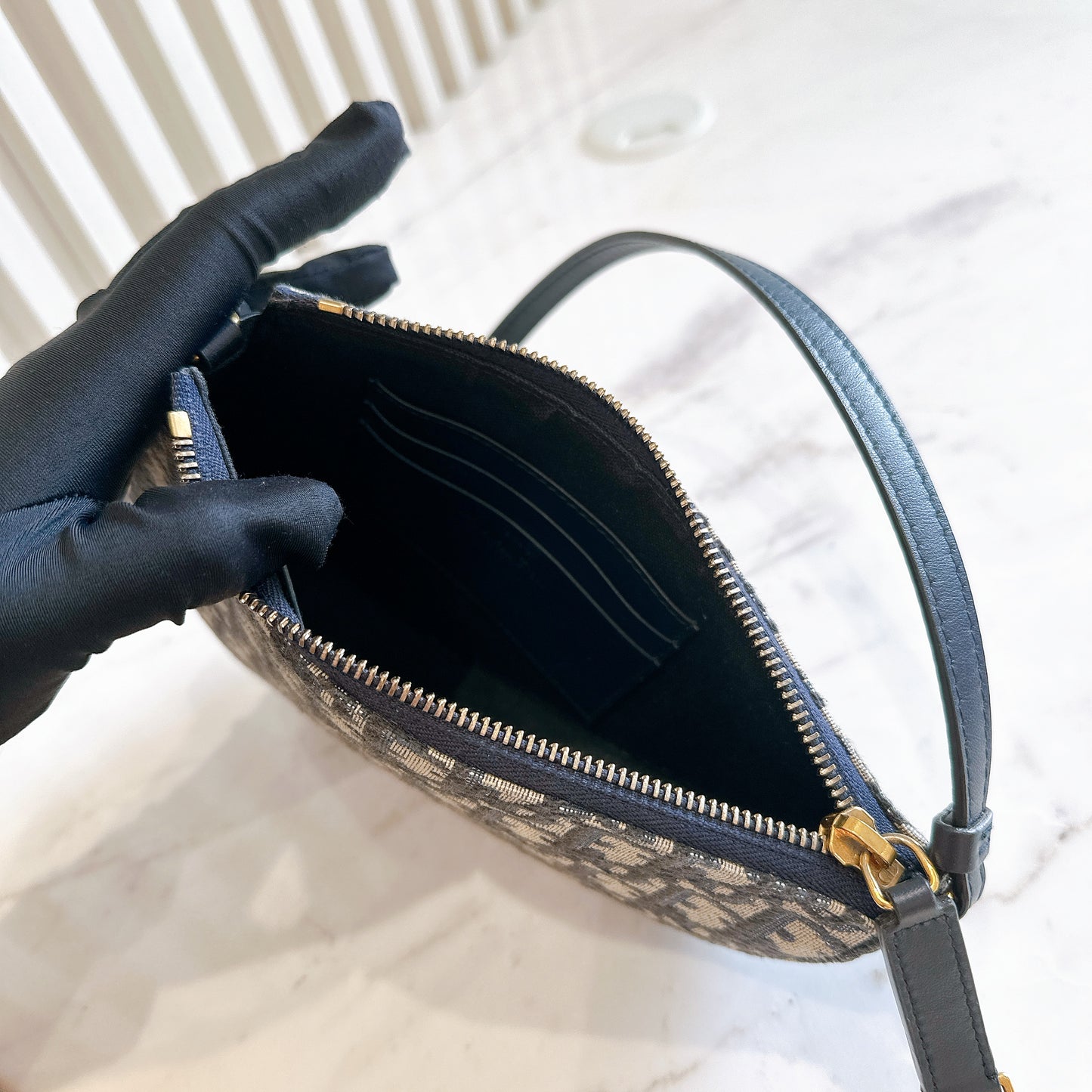 Dior Saddle Rodeo in Blue Dior Oblique Jacquard