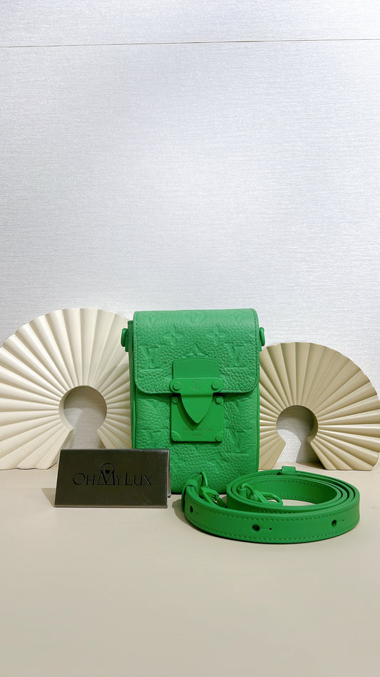 LV S-Lock Vertical Wearable Wallet in Green