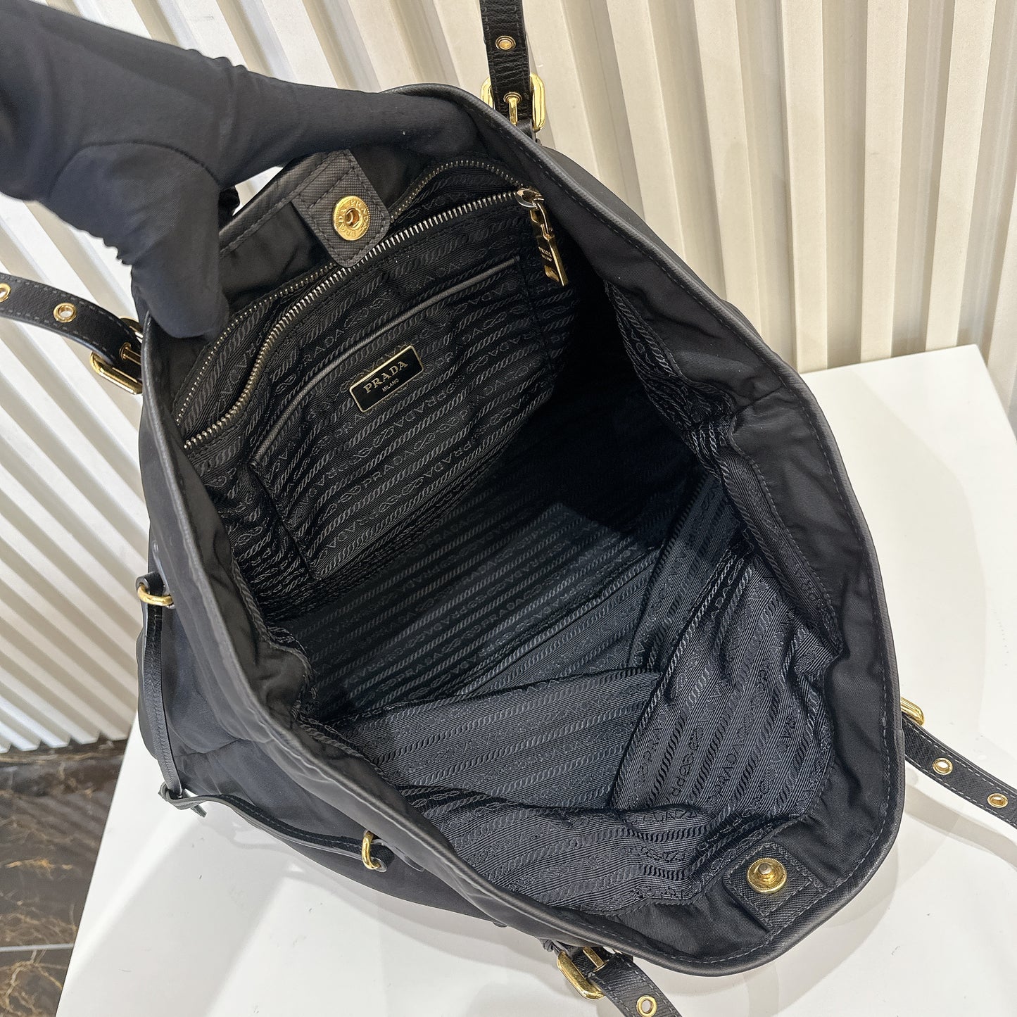 Prada Black Nylon Tote