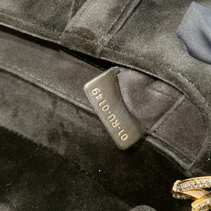 Dior Diamante Mini Saddle in Black Velvet