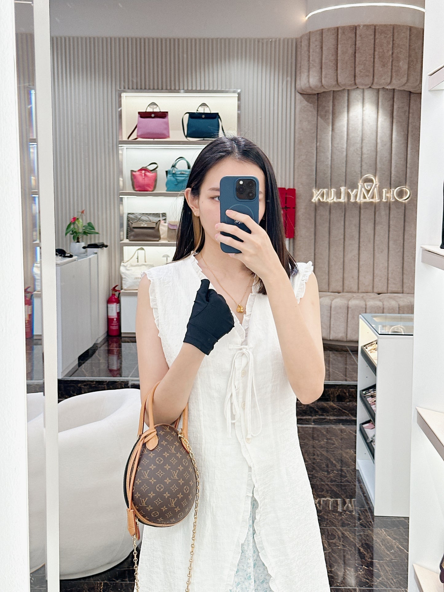 LV Monogram and Black Egg Bag