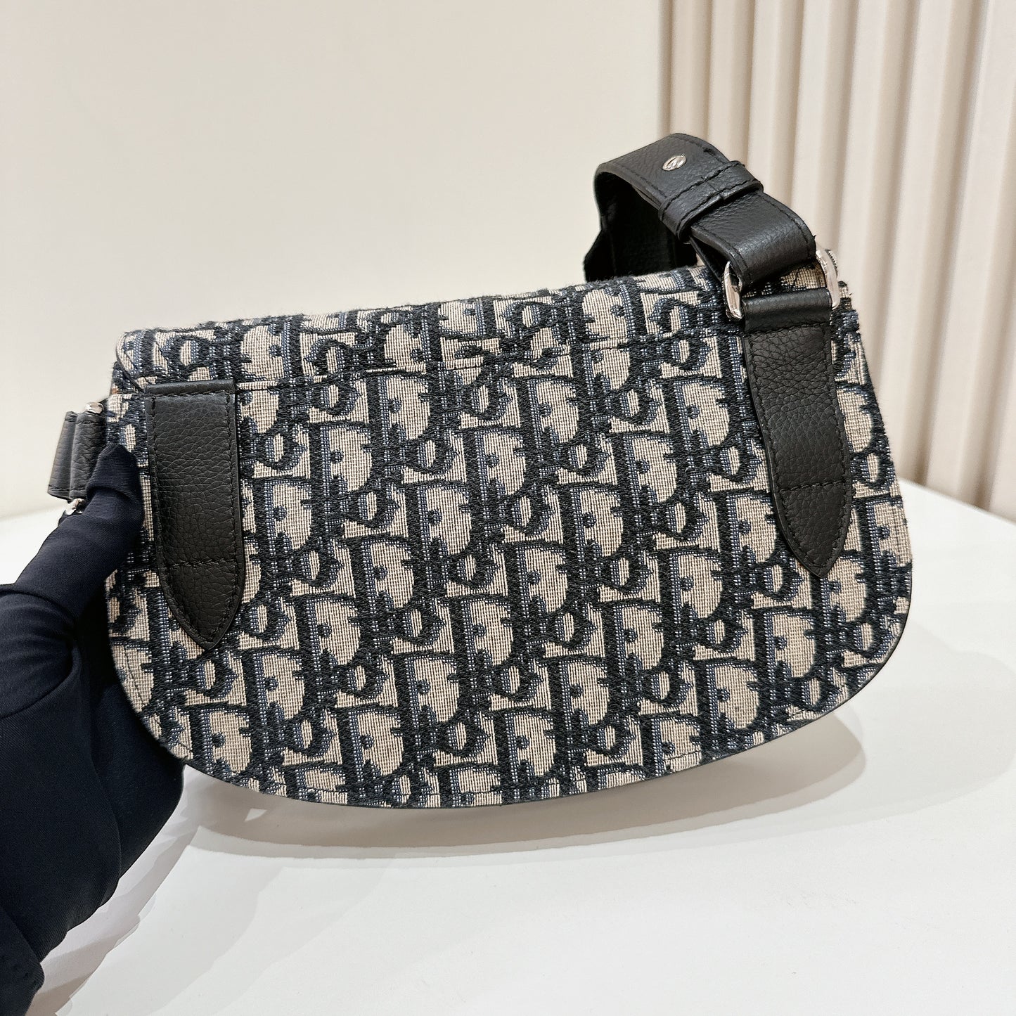Dior Saddle Pouch in Blue Dior Oblique