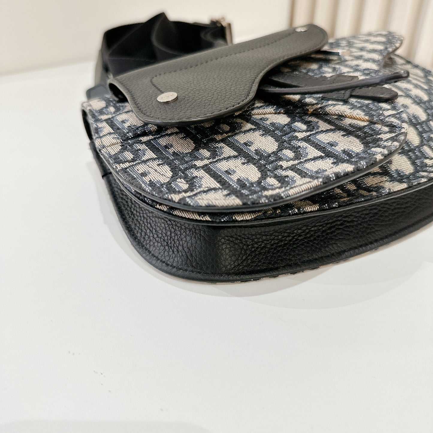 Dior Saddle Pouch in Blue Dior Oblique